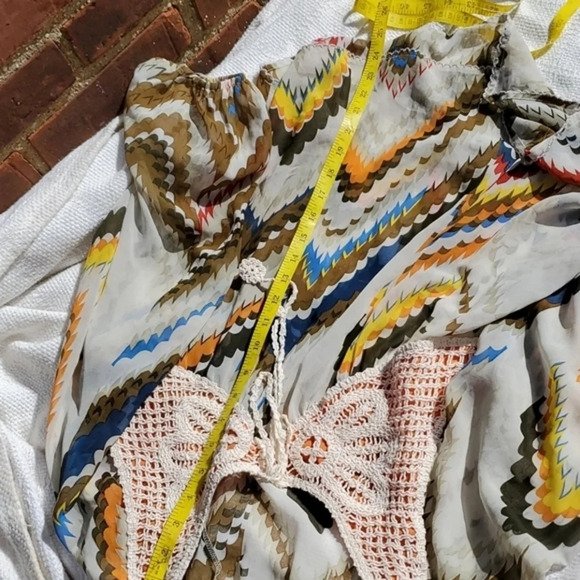 Umgee lacy boho sheer top L - Picture 10 of 11